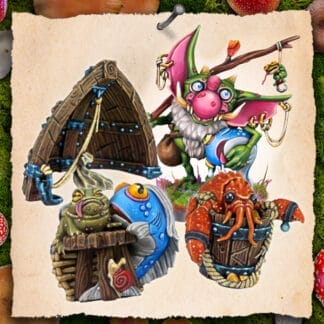 Rascaltown Fishing Goblin with Scenery - Made to Order